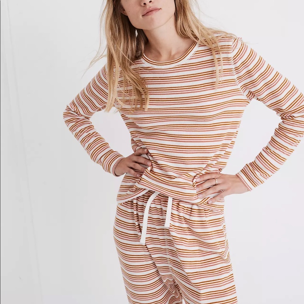 Madewell honeycomb pajama set in kasson stripe